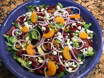 Salad with Gorgonzola Cheese