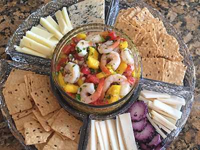 Cheese Platter with Mango Ceviche